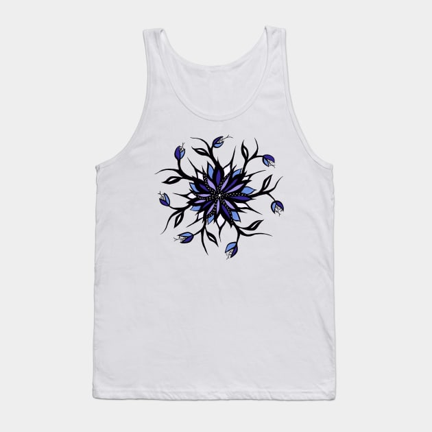 Weird Kaleidoscope Flower Mandala With Teeth Tank Top by Boriana Giormova